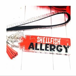 Shellfish Allergy Tag/Keychain/Purse Charm